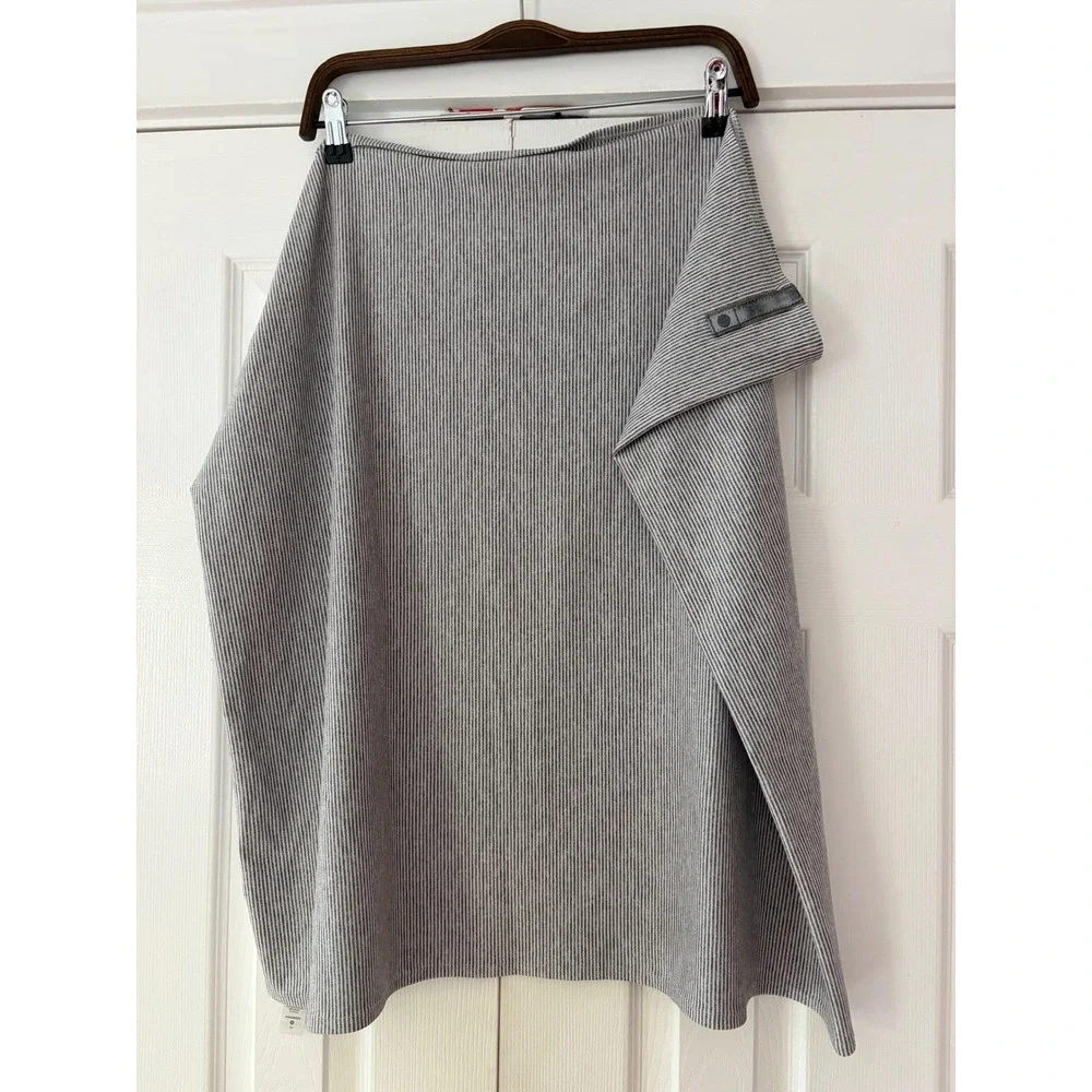 Lululemon‎ Vinyasa Scarf Grey White Micro Stripe Snap Wrap One Size O/S